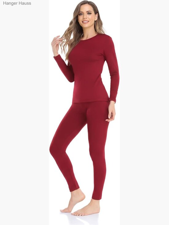 Other - Fleece Lined Thermal Underwear Set Long Johns Base Layer Women's Large